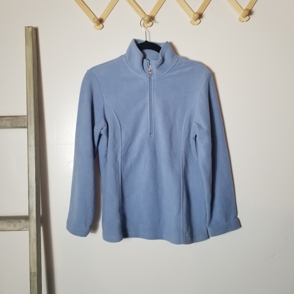 SCANDIA WOODS BLUE FLEECE QUARTER ZIP PULLOVER SIZE SMALL